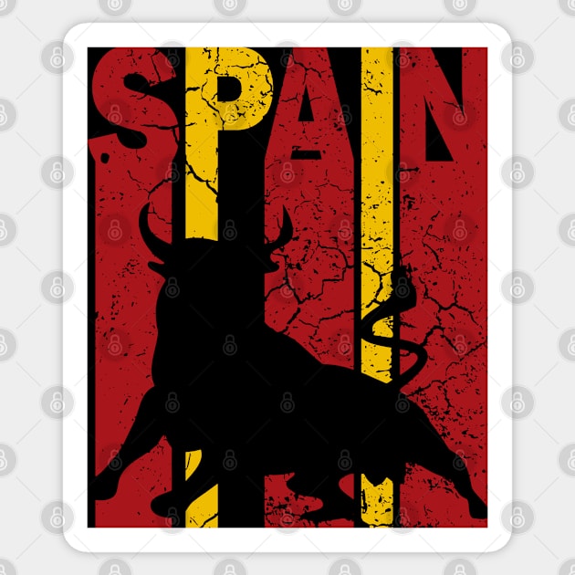 Spanish Bull - Retro Flag Sticker by TuncGK